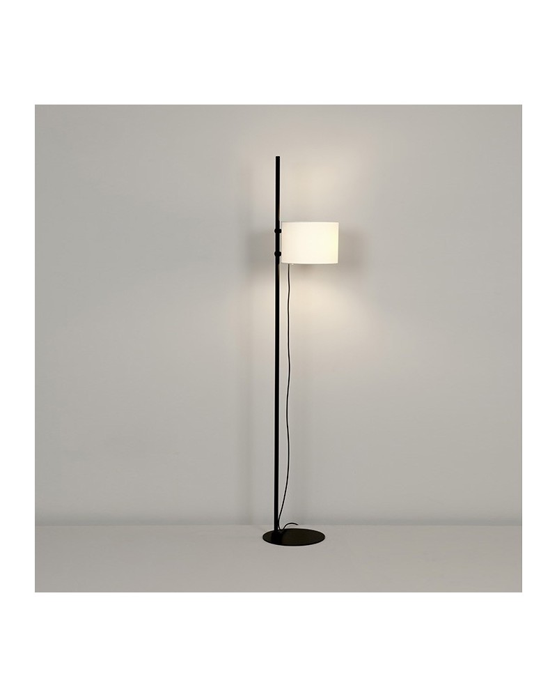 Lámpara de pie de  con base de acero y pantalla de poliéster crudo posicionable E27diseño 170 cm
