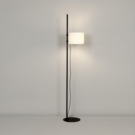Floor lamp with steel base and ecru polyester lampshade adjustable E27 design 170 cm