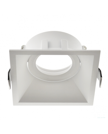 Square aluminum recessed ring 9cm tilting GU10 matt white, black and sand white