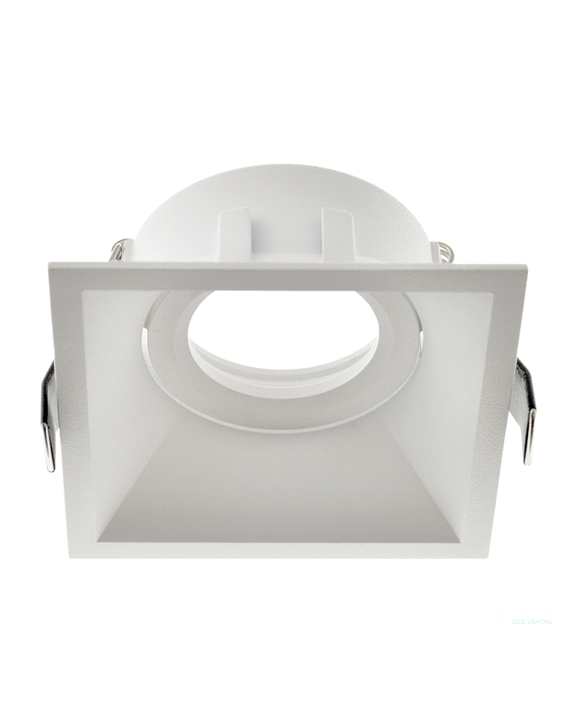 Square aluminum recessed ring 9cm tilting GU10 matt white, black and sand white