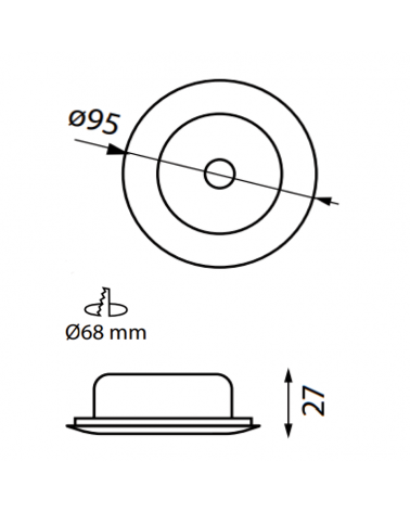 Aro ojo de buey downlight empotrable acero 9,5 cm. GU10   blanco mate, negro y niquel