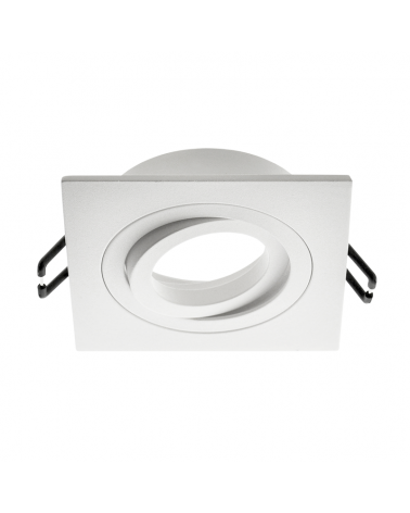 Square aluminum recessed ring 9.2cm tilting GU10 matt white, black and nickel