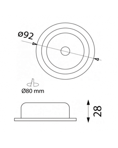 Round aluminum recessed ring 9.2 cm tilting GU10 matt white, black and nickel