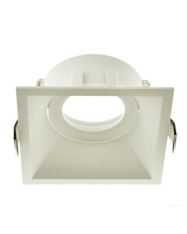 Square aluminum recessed ring 9cm tilting GU10 matt white, black and sand white