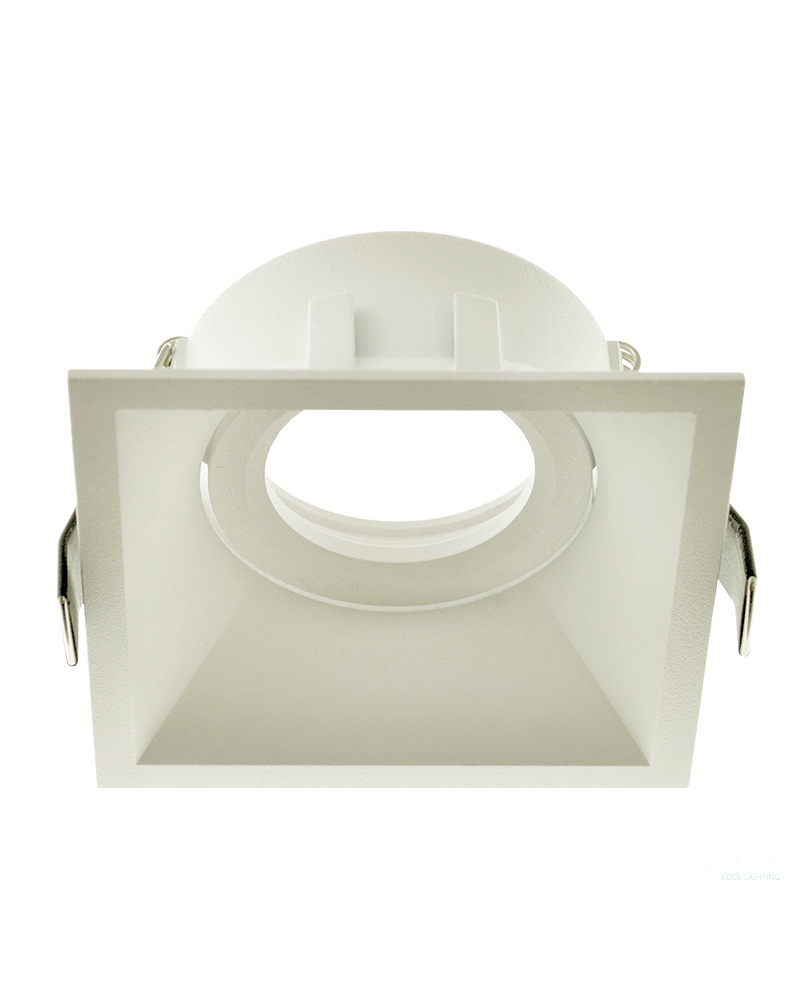 Square aluminum recessed ring 9cm tilting GU10 matt white, black and sand white