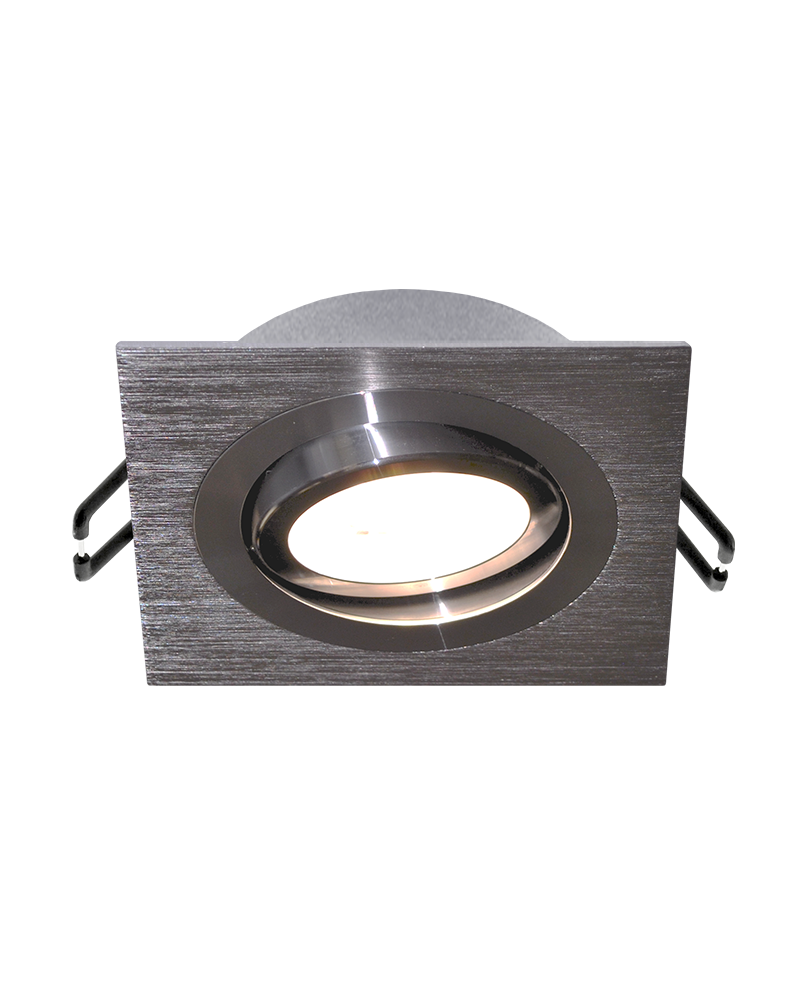 Square aluminum recessed ring 9.2cm tilting GU10 matt white, black and nickel