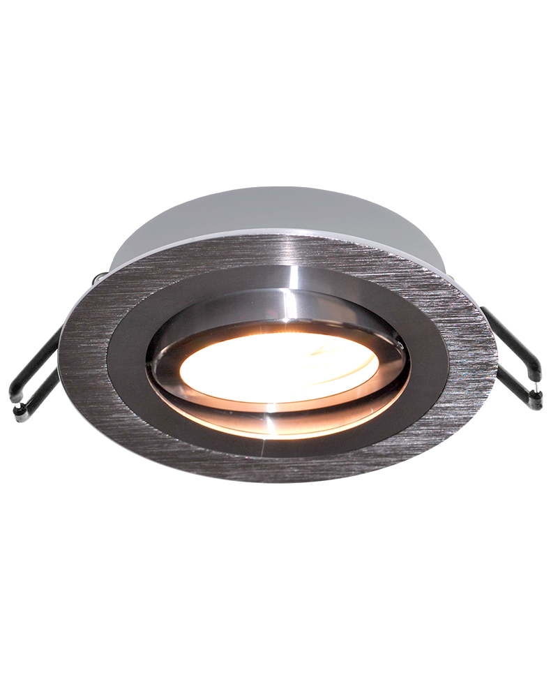 Round aluminum recessed ring 9.2 cm tilting GU10 matt white, black and nickel