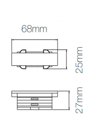 Unión lineal accesorio carril sin distanciamiento