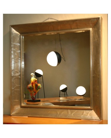 Lámpara de Diseño de techo esfera blanco y negro cable Acero + cristal 16cm E27