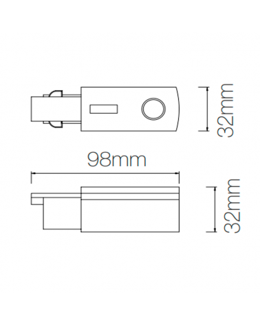 Right power connector for universal tracks