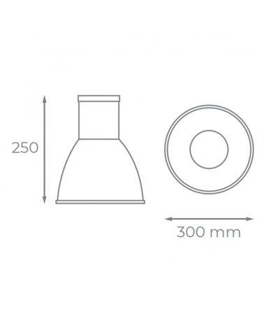 Lampara de techo E27 campana industrial aluminio