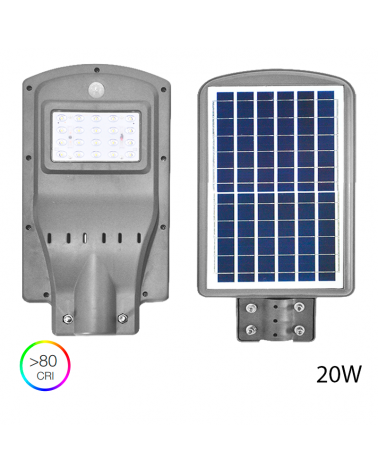 Farola solar LED 21x40cm 20W 5000K