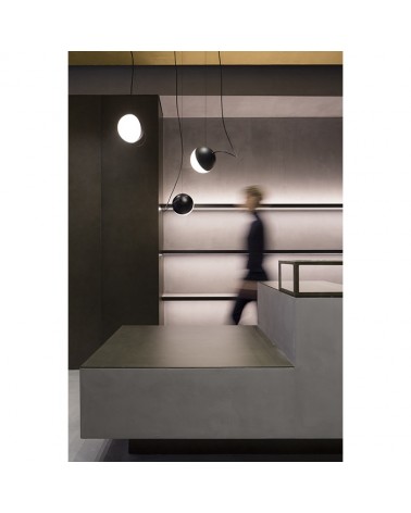 Design ceiling lamp black and white sphere glass cable 25cm E27