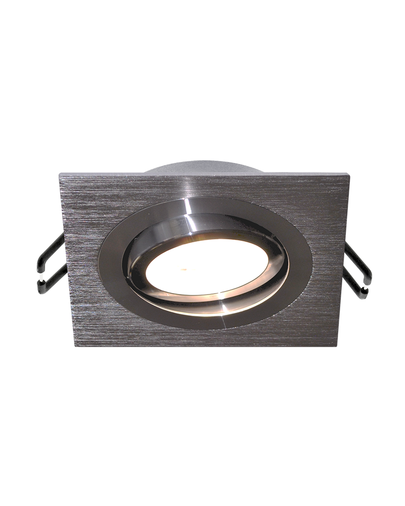 Recessed aluminum square ring 9.2cm adjustable GU10 nickel