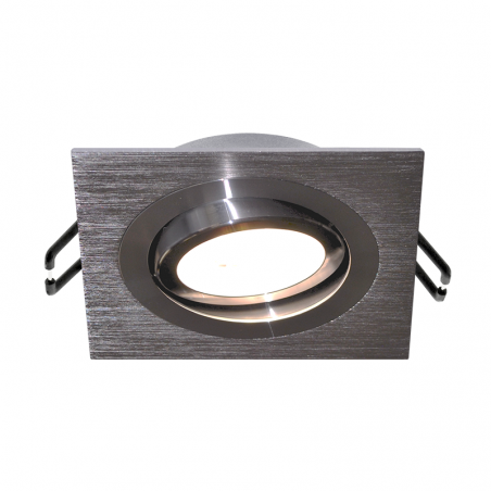 Recessed aluminum square ring 9.2cm adjustable GU10 nickel