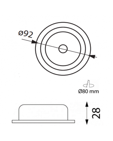 Round black aluminum recessed and tilting ring diameter 9,2cms GU10