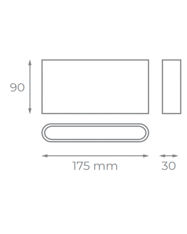Aplique de exterior LED negro de aluminio IP65