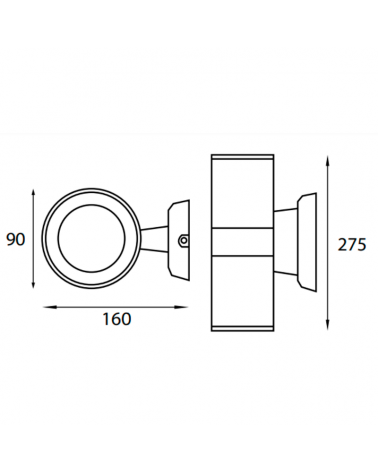 Outdoor wall light in aluminum grey 2xE27 IP54