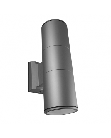 Outdoor wall light in aluminum grey 2xE27 IP54