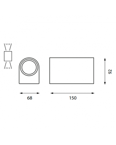 Outdoor wall light in white aluminum and glass 2xGU10 IP54