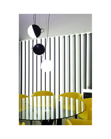 Lámpara de Diseño de techo 3 esferas blanco y negro cable Acero + cristal  25cm E27