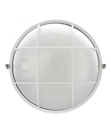 Aplique de exterior de aluminio y cristal blanco circular E27 120W IP54