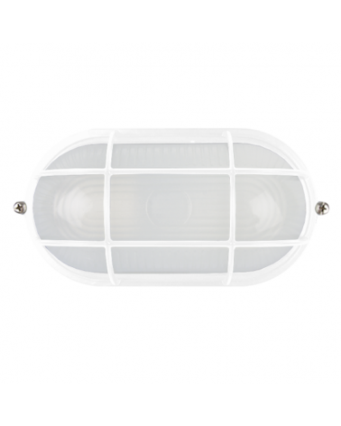 Outdoor wall light in aluminum and oval white glass E27 120W IP54