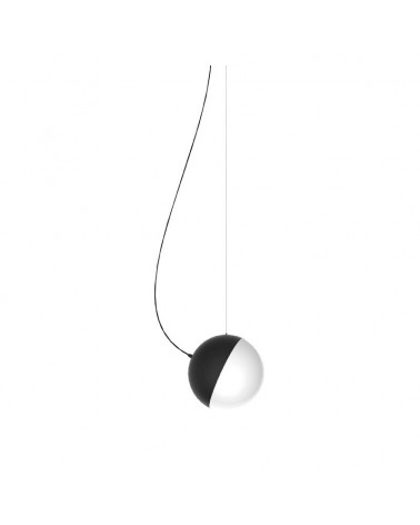 Lámpara de Diseño de techo esfera blanco y negro cable Acero + cristal 35cm E27