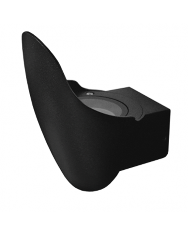 Outdoor wall light in aluminum and black glass GU10 100W IP54