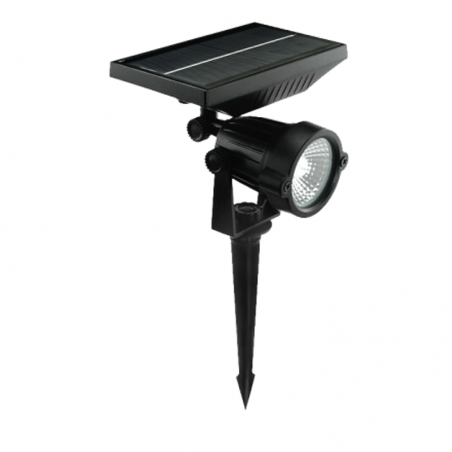 Outdoor spike with black LED solar panel 3000K 5W IP65