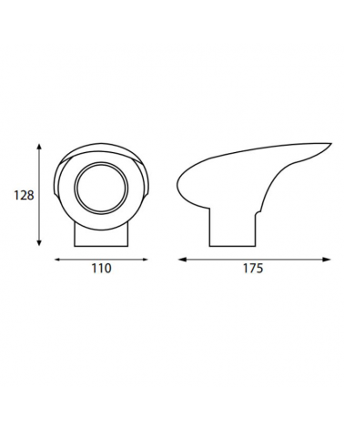 Aplique de exterior de aluminio y cristal negro GU10 100W IP54