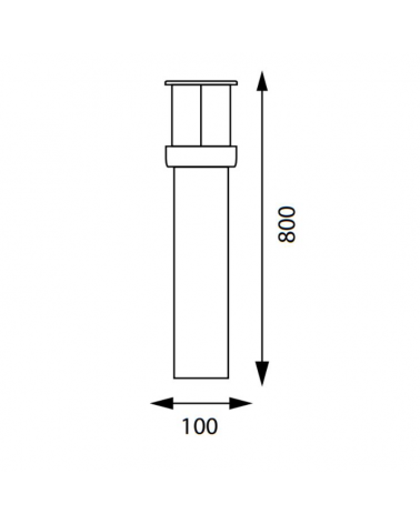 Baliza de aluminio IP54 acabado gris antracita E27 forma cilindro