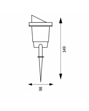 Outdoor spike with aluminum visor and black glass GU10 60W IP65