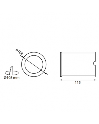 Round ground recessed 108mm GU10 IP67 stainless steel and glass