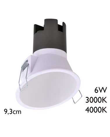 LED Round spot downlight 6W recessed aluminum 9,3cm white