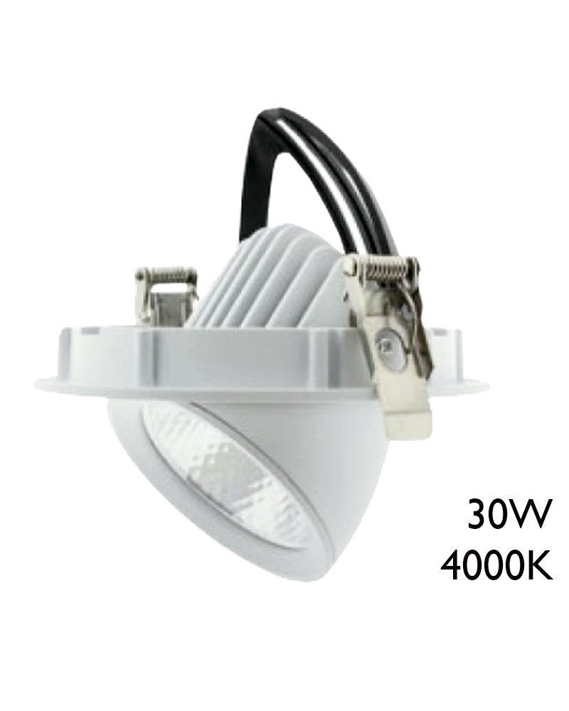 Ojo De Buey Empotrable LED - 9W - Acabado Satinado - Luz Cálida