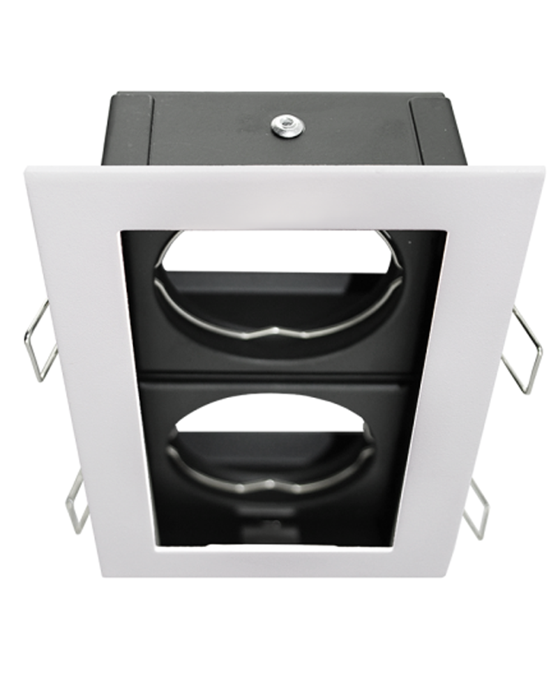 Square ring aluminum recessed double 15cm tilting GU10