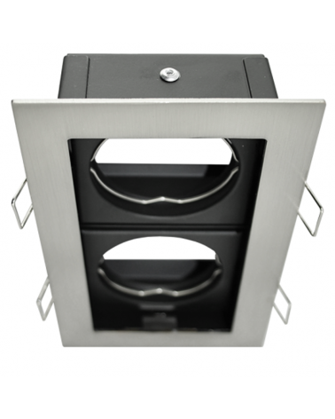 Square ring aluminum recessed double 15cm tilting GU10