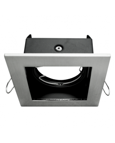 Aro cuadrado aluminio empotrable 9cm basculante GU10