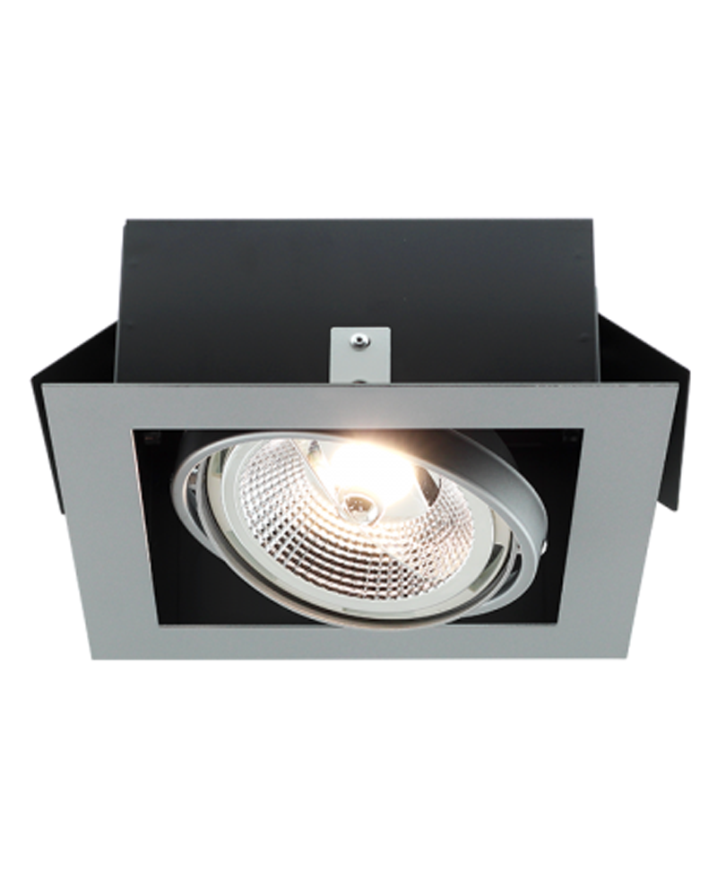 Cardan empotrable aro cuadrado aluminio 20,5cm basculante GU10