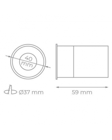 LED Spot downlight round 3W aluminum recessed 4cm black and white