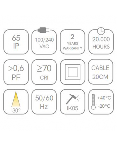 Foco proyector aluminio LED iluminación de arboles 9W 3000K