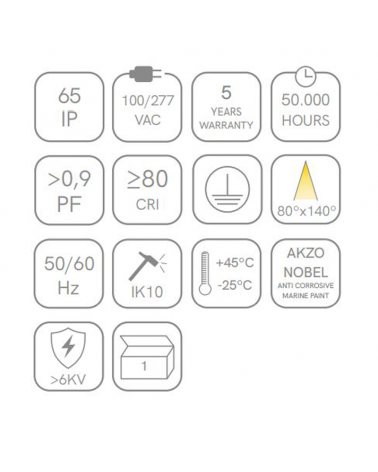 LED Industrial outdoor projector 38.7cm black aluminum 400W IP65