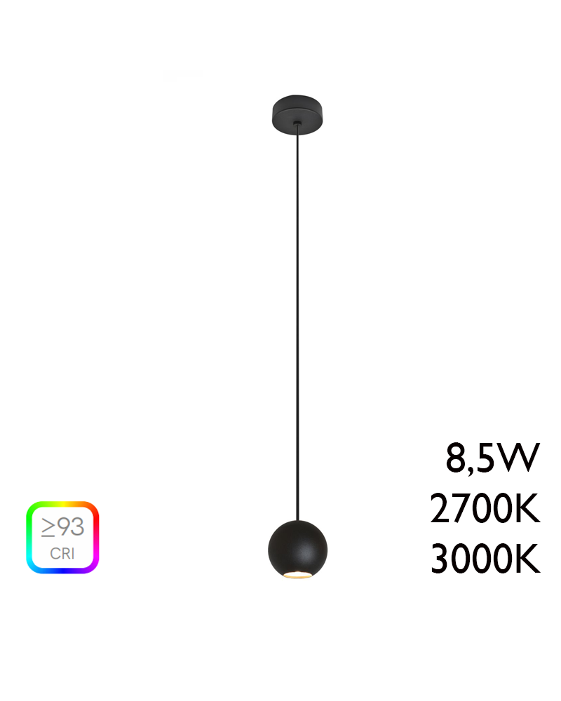 LED Black aluminum ceiling lamp with surface ceiling canopy 8.5W