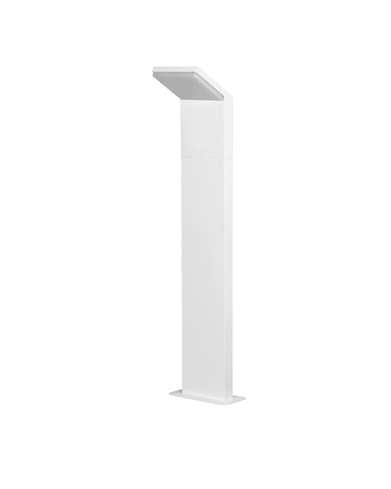 LED Outdoor bollard light 60cm high in white aluminum IP54 9W