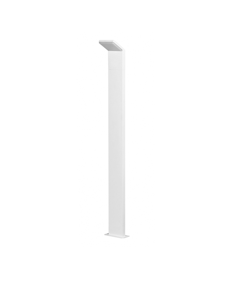 LED Outdoor bollard light 110cm high in white aluminum IP54 9W