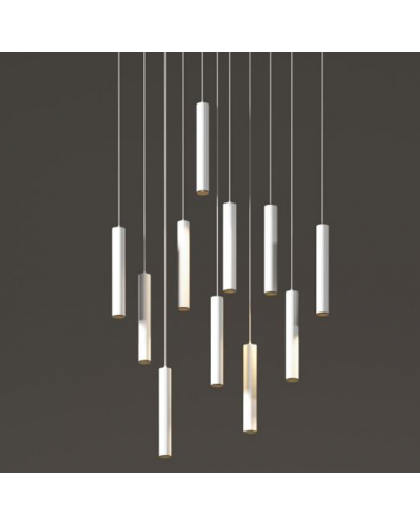 Lámpara de techo acabado cromo cilindro LED 10W de 45cm altura CCT Switch 2700K/3200K/4000K