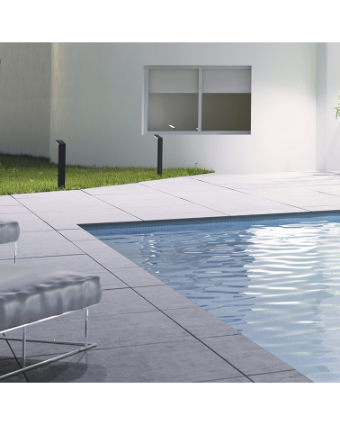 LED Outdoor bollard light 60cm high in black aluminum IP54 9W