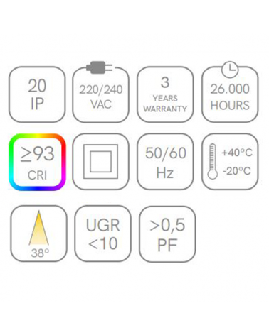 LED Spotlight 5cm black aluminum with surface ceiling canopy 4,5W