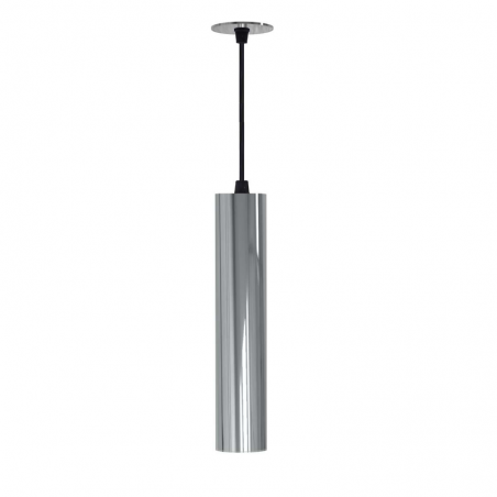 Ceiling lamp GU10 chrome finish stylized cylinder of 25cm height